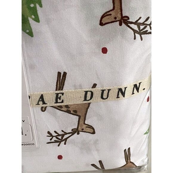 Rae Dunn Reindeer Christmas Tree Soft Queen Size Sheet Set Holiday 4 Piece NEW - Picture 12 of 14